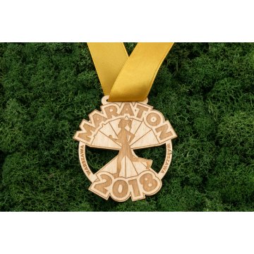 Laser Engraved Wooden Medal - dimensions: 75x74mm - thickness: 3mm - MGR034