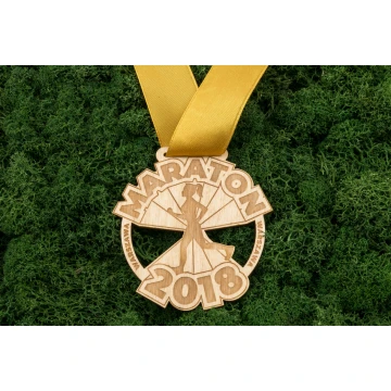 Laser Engraved Wooden Medal - dimensions: 75x74mm - thickness: 3mm - MGR034