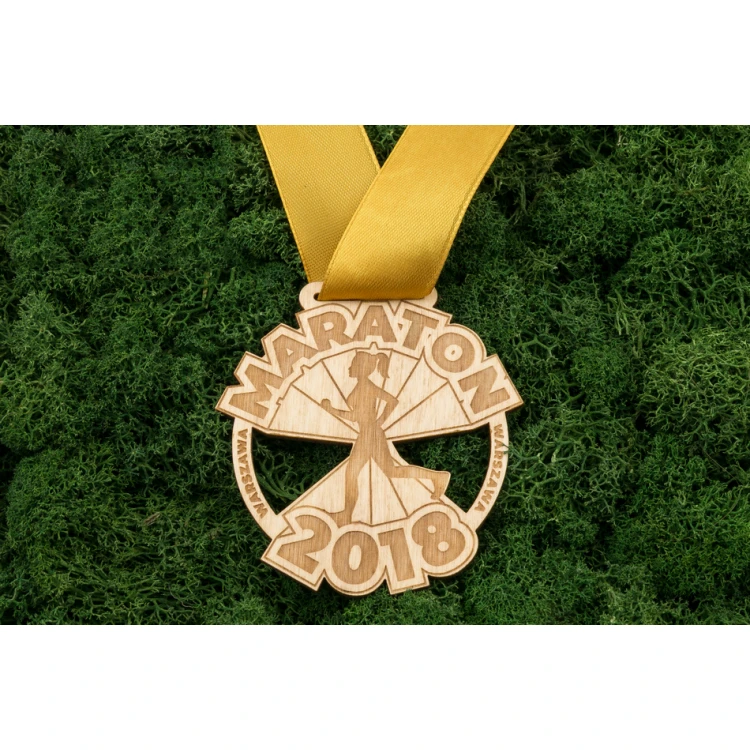 Laser Engraved Wooden Medal - dimensions: 75x74mm - thickness: 3mm - MGR034