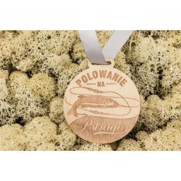 Laser Engraved Wooden Medal - Diameter: 60mm - Thickness: 3mm - MGR035