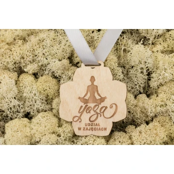 Laser Engraved Wooden Medal - dimensions: 62x62mm - thickness: 3mm - MGR039