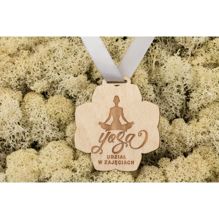 Laser Engraved Wooden Medal - dimensions: 62x62mm - thickness: 3mm - MGR039