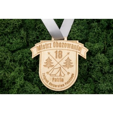 Laser Engraved Wooden Medal - dimensions: 70x62mm - thickness: 3mm - MGR038