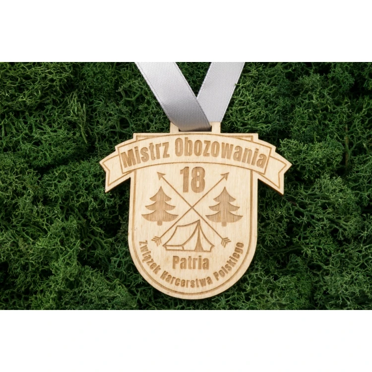 Laser Engraved Wooden Medal - dimensions: 70x62mm - thickness: 3mm - MGR038