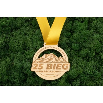Laser Engraved Wooden Medal - Diameter: 80mm - Thickness: 3mm - MGR083