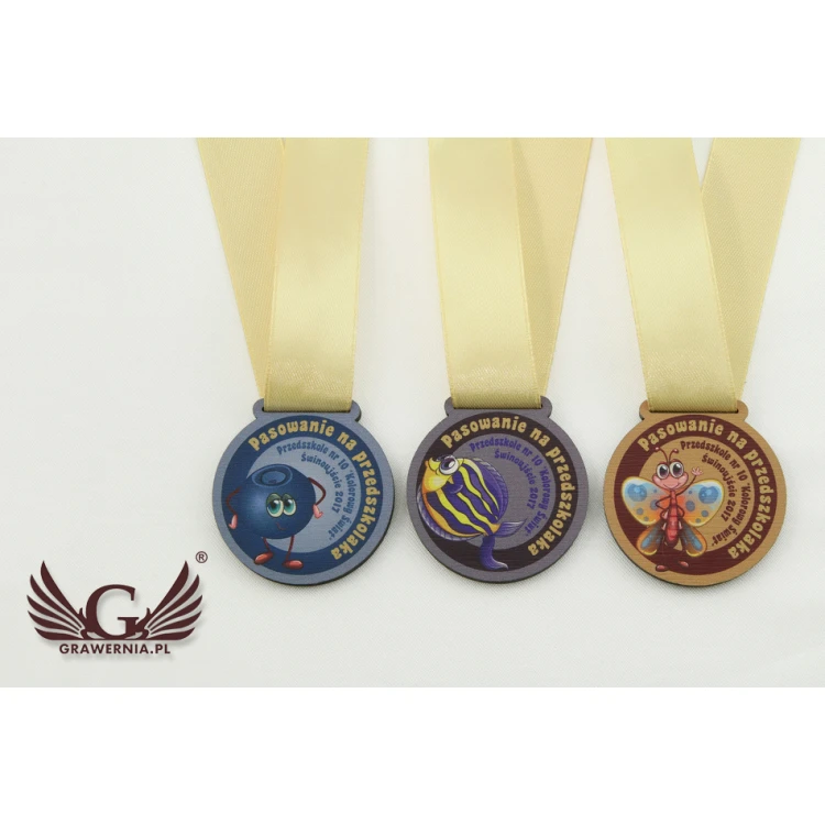 Mini Wooden Medals with Custom Graphics - 40mm Diameter - UV Print - MGR015