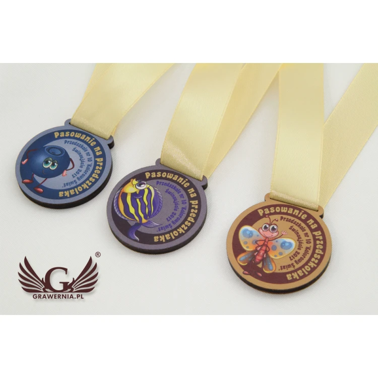Mini Wooden Medals with Custom Graphics - 40mm Diameter - UV Print - MGR015