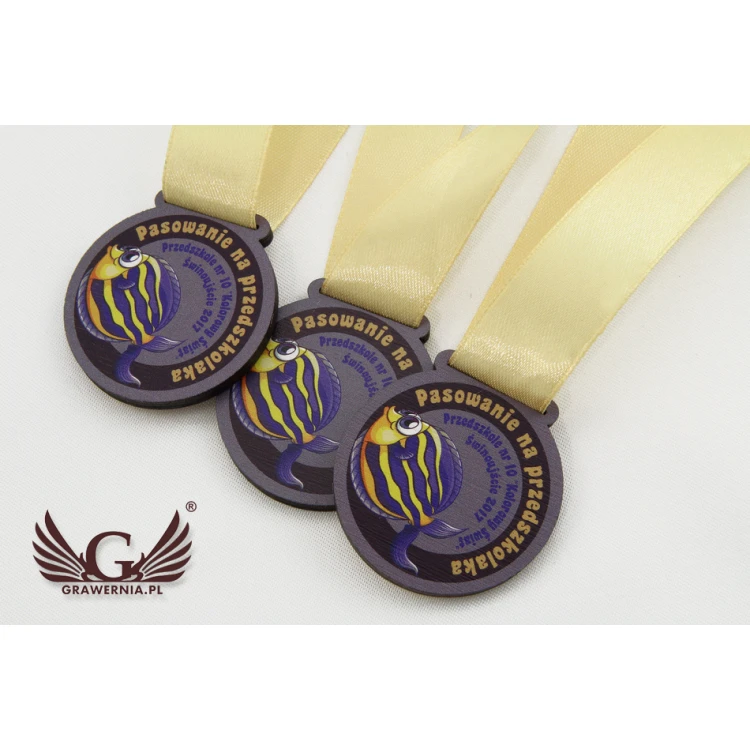 Mini Wooden Medals with Custom Graphics - 40mm Diameter - UV Print - MGR015