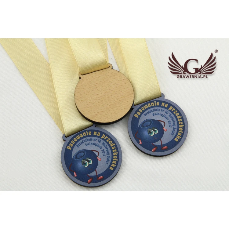 Mini Wooden Medals with Custom Graphics - 40mm Diameter - UV Print - MGR015
