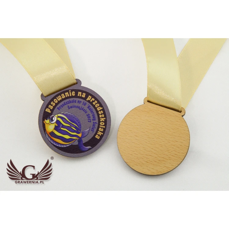 Mini Wooden Medals with Custom Graphics - 40mm Diameter - UV Print - MGR015