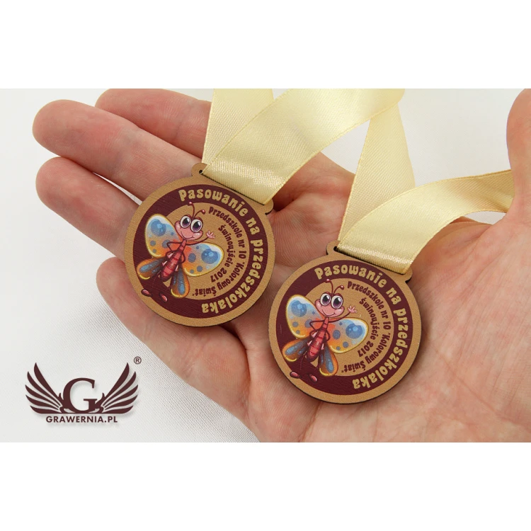 Mini Wooden Medals with Custom Graphics - 40mm Diameter - UV Print - MGR015