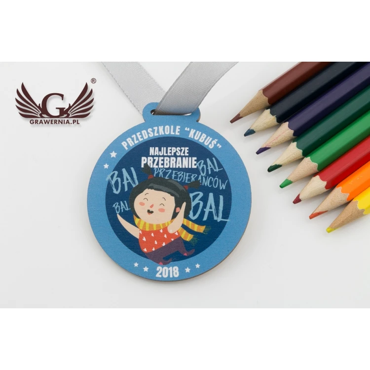 Wooden Medal UV Print - Costume Ball - diameter: 60mm - MGR059