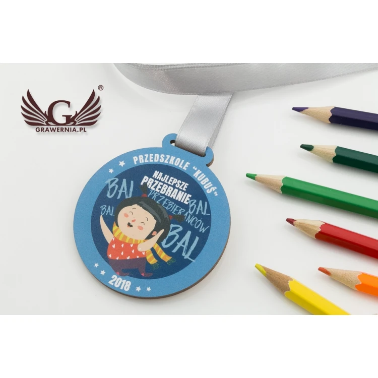 Wooden Medal UV Print - Costume Ball - diameter: 60mm - MGR059