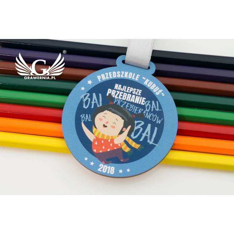 Wooden Medal UV Print - Costume Ball - diameter: 60mm - MGR059