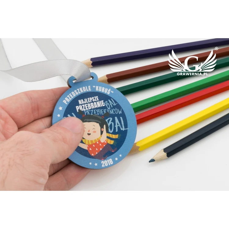 Wooden Medal UV Print - Costume Ball - diameter: 60mm - MGR059