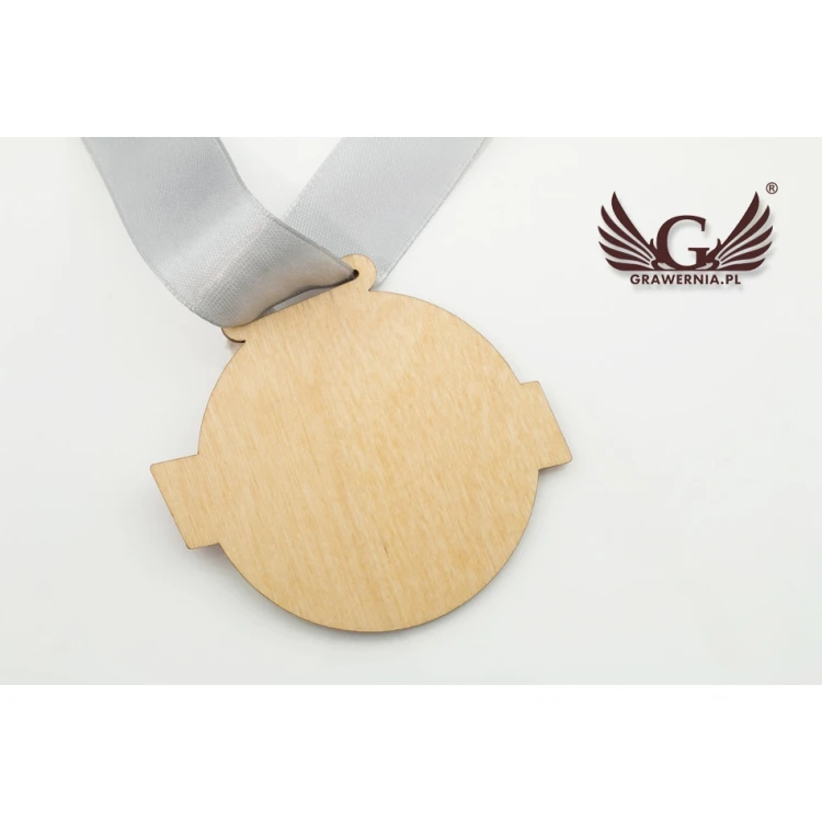 Wooden Medal UV Print - Bike Race - Diameter: 70mm - MGR055