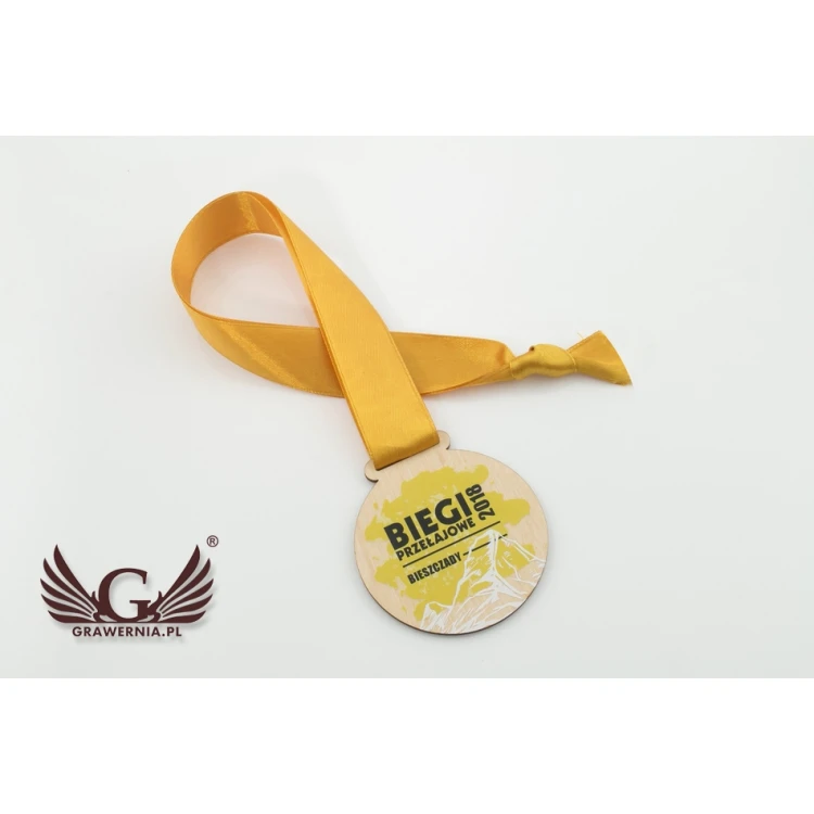 Wooden Medal UV Print - Splash - Diameter: 70mm - MGR054