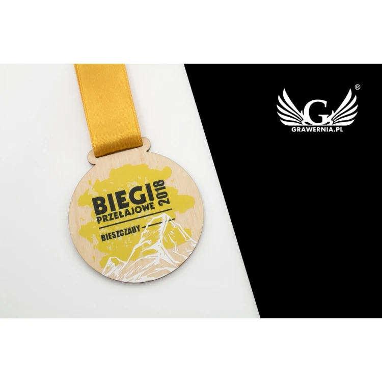 Wooden Medal UV Print - Splash - Diameter: 70mm - MGR054