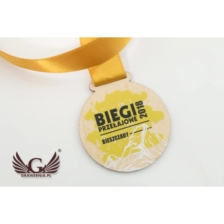 Wooden Medal UV Print - Splash - Diameter: 70mm - MGR054