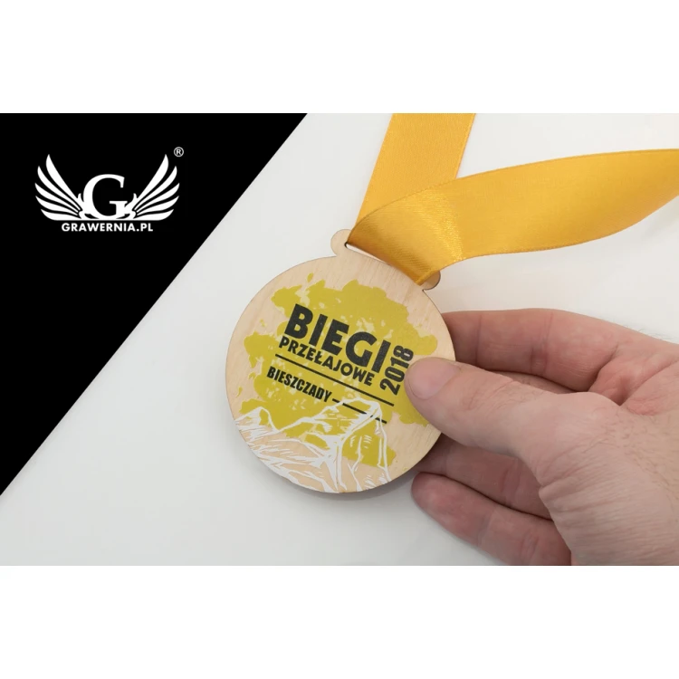 Wooden Medal UV Print - Splash - Diameter: 70mm - MGR054