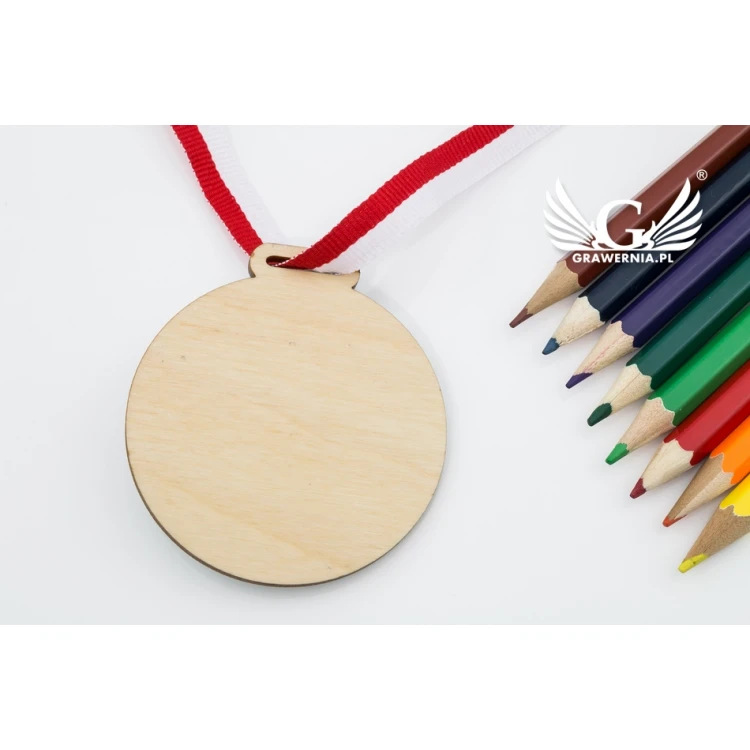 UV Print Wooden Medal - Happy Preschooler - diameter: 60mm - MGR058
