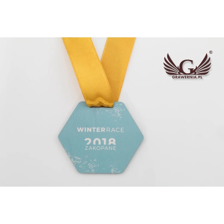 UV Print Wooden Medal - Winter Sport - dimensions: 79x66mm - MGR061