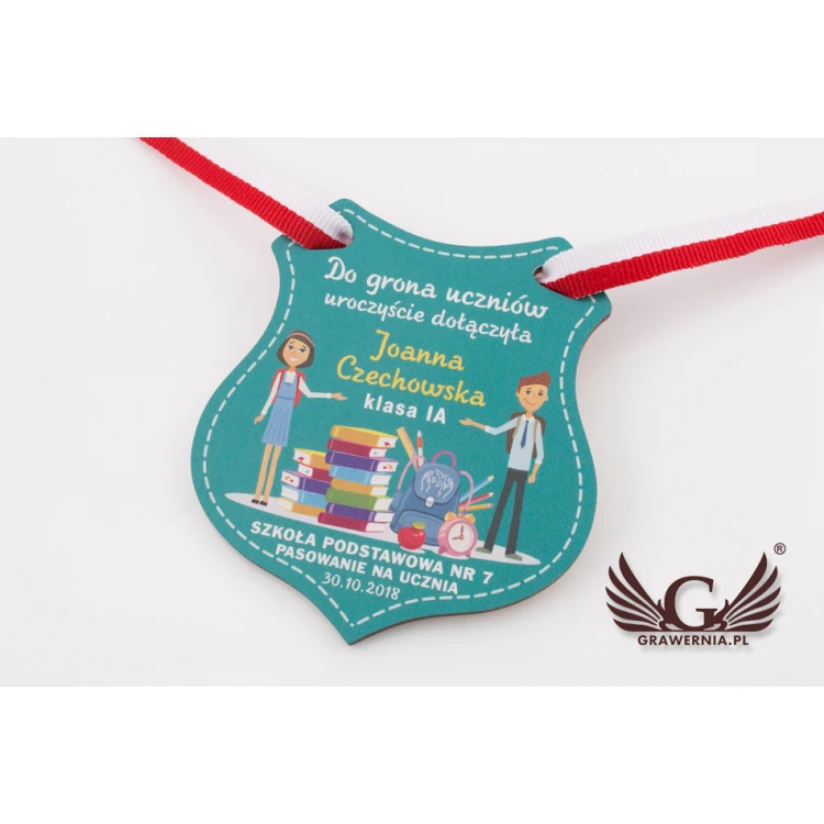Wooden Shield Medal - School Enrollment Ceremony - size 80x90mm - UV print - MGR026