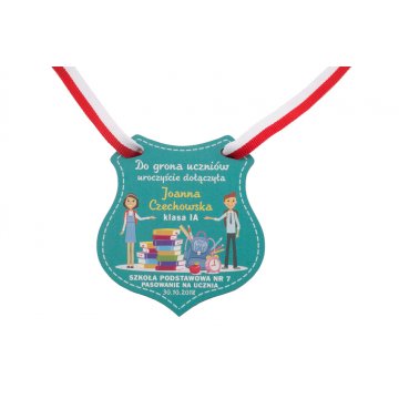 Wooden Shield Medal - School Enrollment Ceremony - size 80x90mm - UV print - MGR026