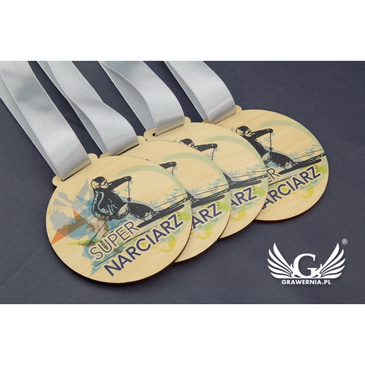 Wooden Medal with Custom Graphics - Diameter 40 to 80mm - UV Print - MGR014