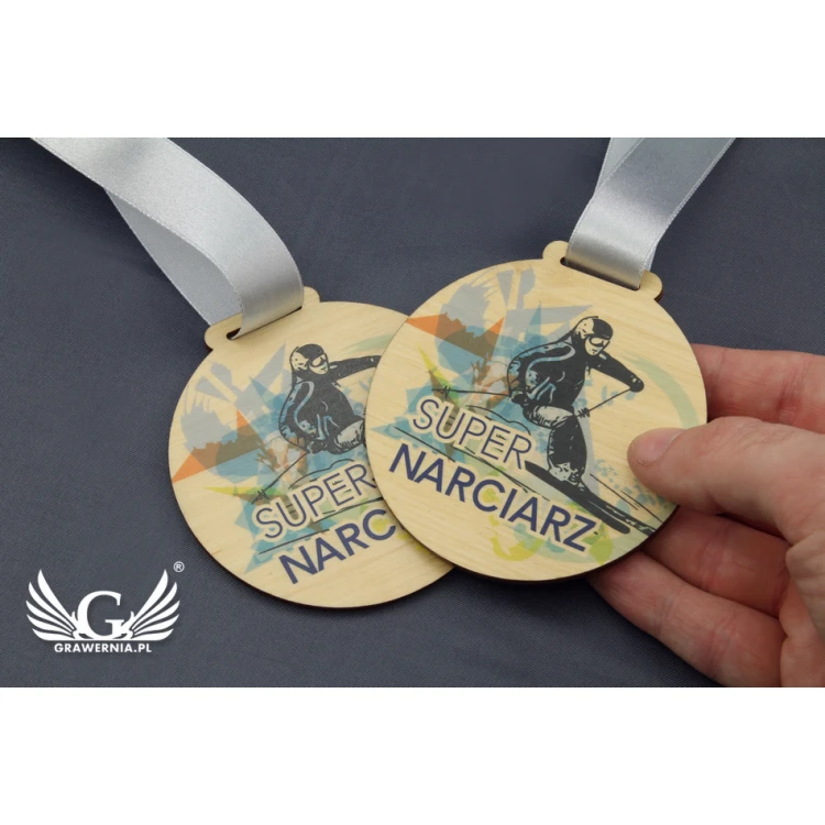Wooden Medal with Custom Graphics - Diameter 40 to 80mm - UV Print - MGR014
