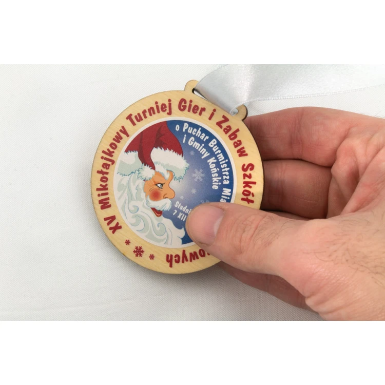 Wooden Medal with Custom Graphics - Diameter 40 to 80mm - UV Print - MGR014