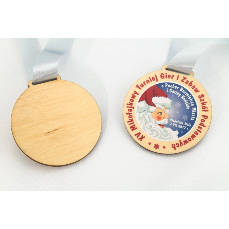 Wooden Medal with Custom Graphics - Diameter 40 to 80mm - UV Print - MGR014