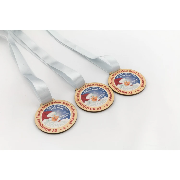 Wooden Medal with Custom Graphics - Diameter 40 to 80mm - UV Print - MGR014