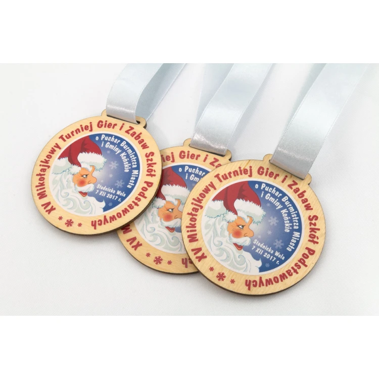 Wooden Medal with Custom Graphics - Diameter 40 to 80mm - UV Print - MGR014