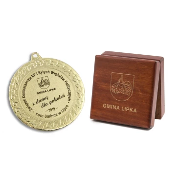 Engraved Medal in Wooden Case - Diameter 70mm - MGR089