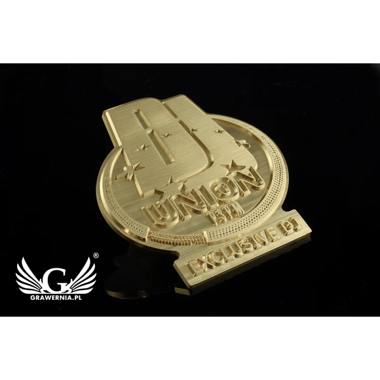 Brass Medal in Wooden Case with Engraving - Diameter 70mm