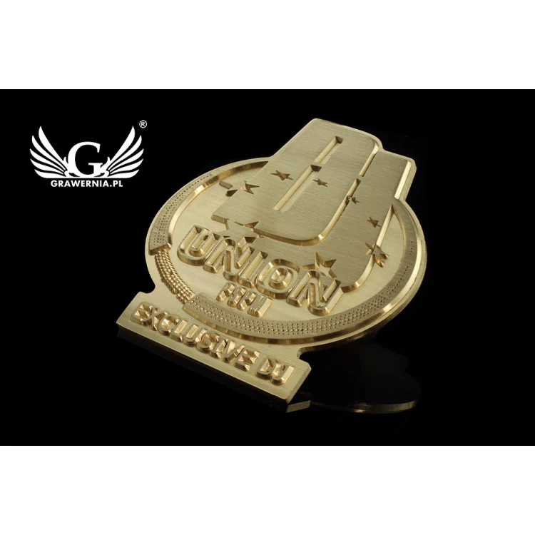Brass Medal in Wooden Case with Engraving - Diameter 70mm