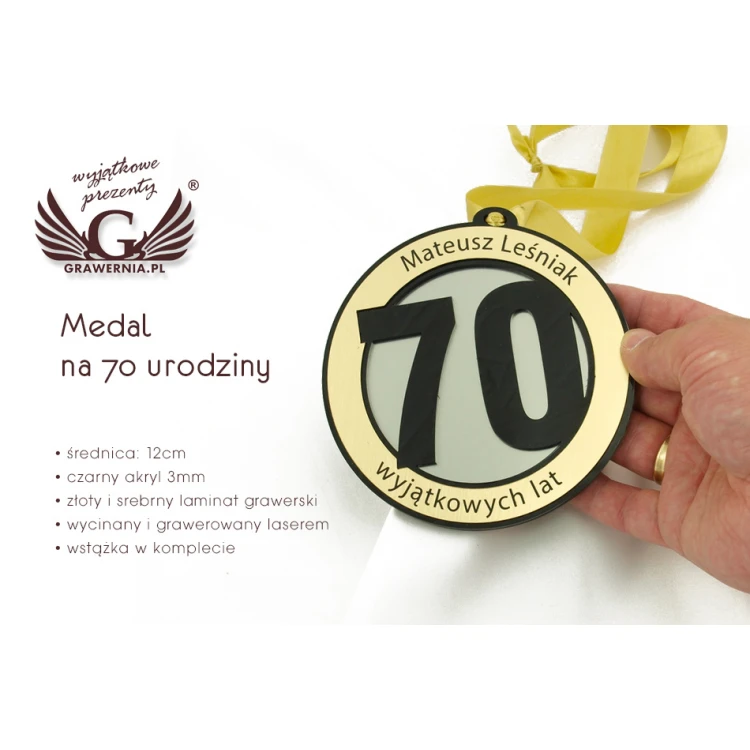 70th Birthday Medal - 12 cm in Diameter