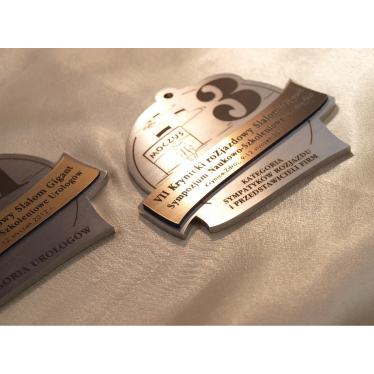 Steel medal with dimensions 75x87mm