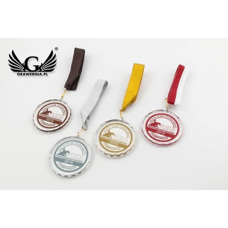 Elite Glass Medal with Colorful UV Print in Case - MGR084