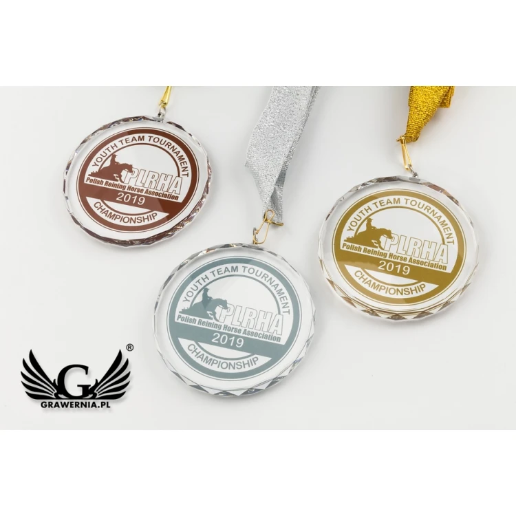 Elite Glass Medal with Colorful UV Print in Case - MGR084