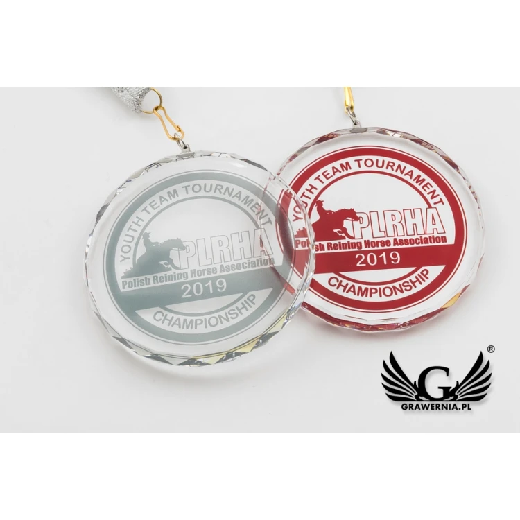 Elite Glass Medal with Colorful UV Print in Case - MGR084