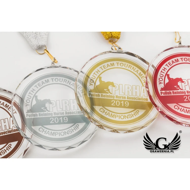 Elite Glass Medal with Colorful UV Print in Case - MGR084