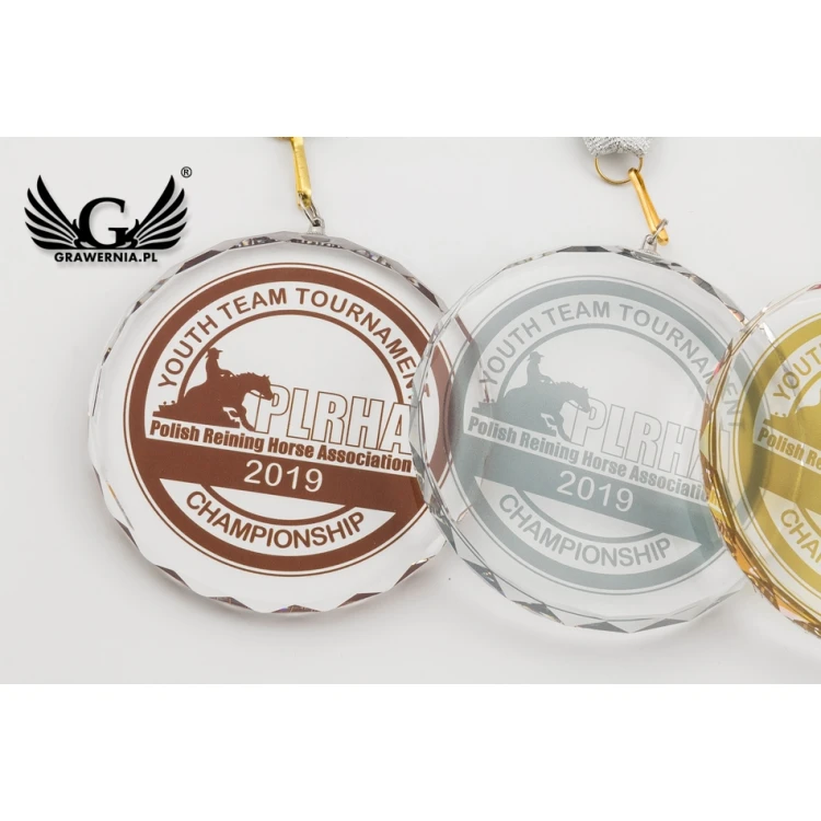 Elite Glass Medal with Colorful UV Print in Case - MGR084