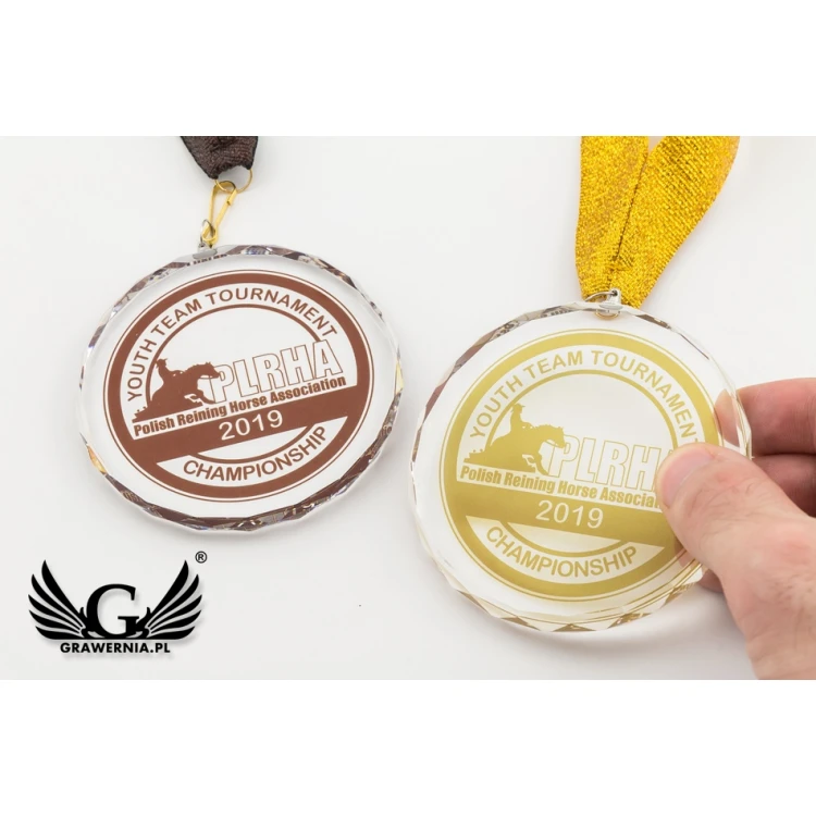 Elite Glass Medal with Colorful UV Print in Case - MGR084