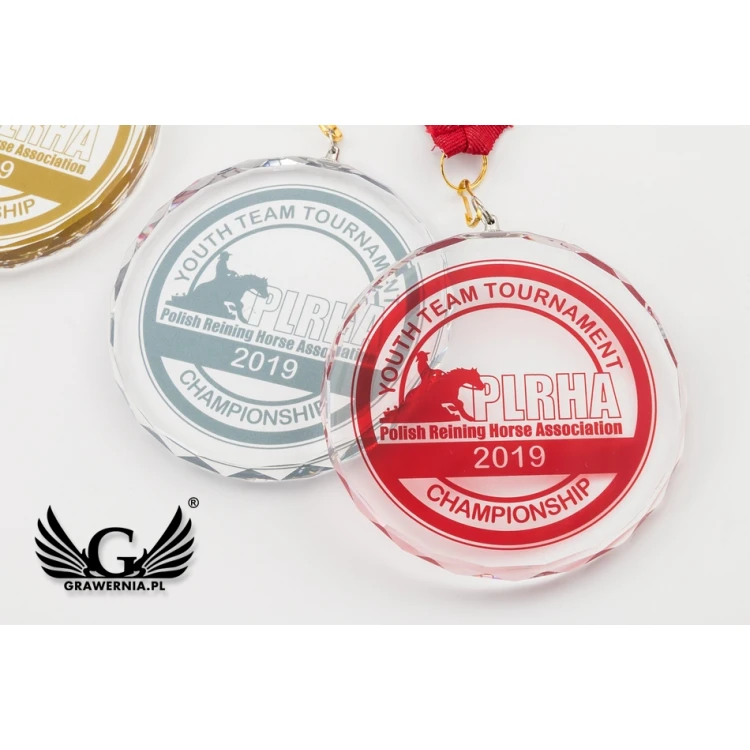 Elite Glass Medal with Colorful UV Print in Case - MGR084
