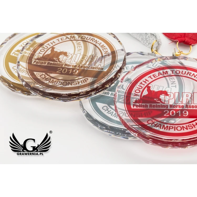 Elite Glass Medal with Colorful UV Print in Case - MGR084
