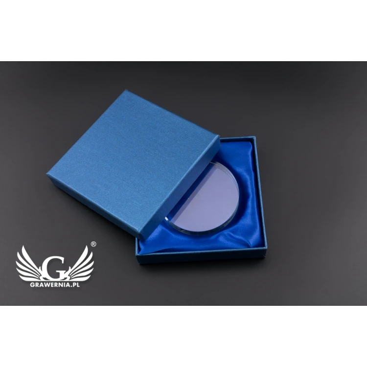Mild Glass Medal with any engraving and case - diameter 70mm - MGR082