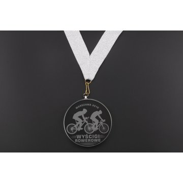 Mild Glass Medal with any engraving and case - diameter 70mm - MGR082