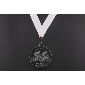 Mild Glass Medal with any engraving and case - diameter 70mm - MGR082